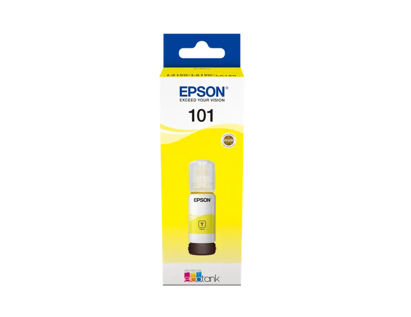 Epson 101 Ink Bottles Yellow 70ml Ecotank L4150 / L4156 / L4160 / L4260 / L6160 / L6170 / L6176 / L6190 / L6270 / L6290 / L6370 / L14150 6000 pages